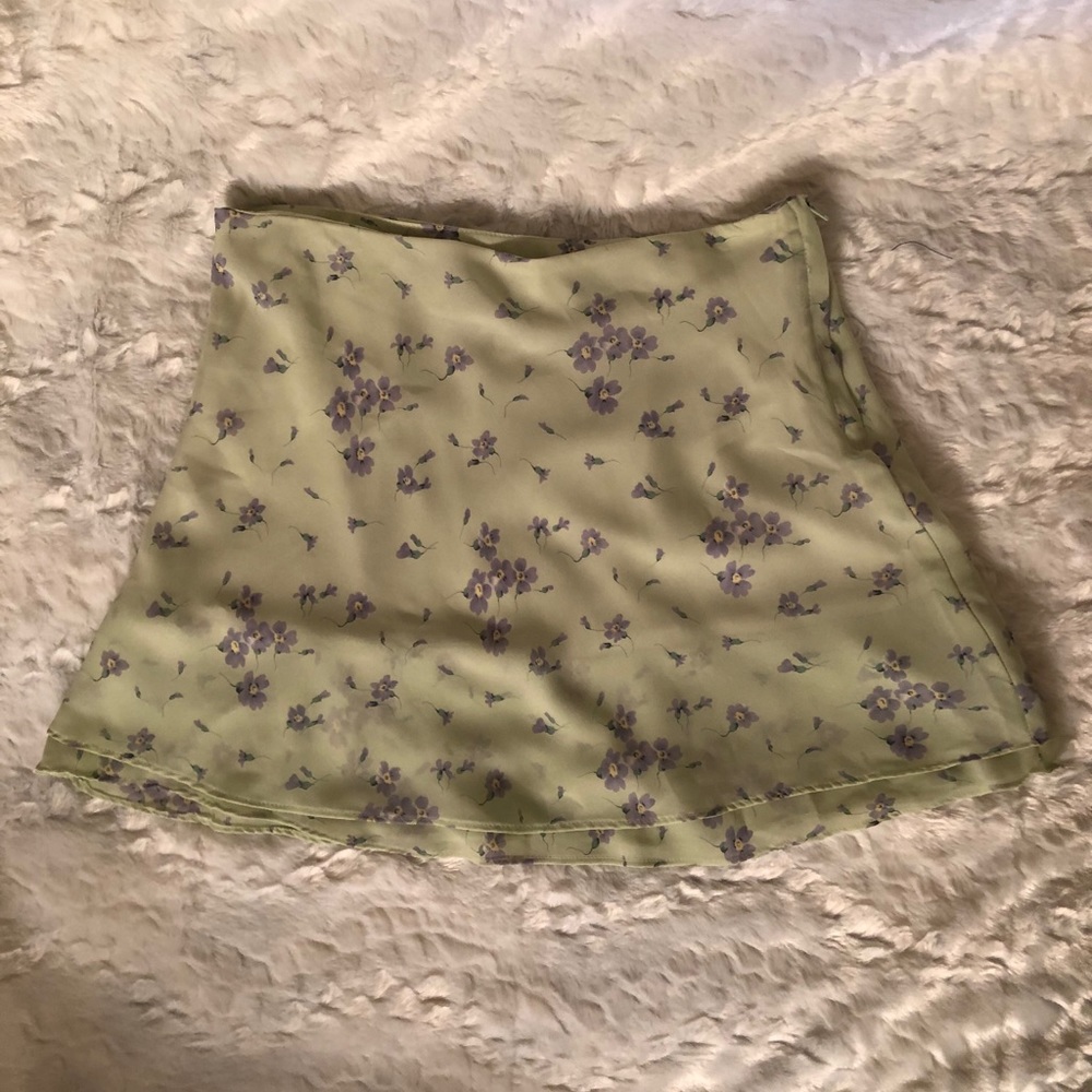 STUDIO Vintage 90s Sheer Flared Floral Skirt 11/12 Juniors
